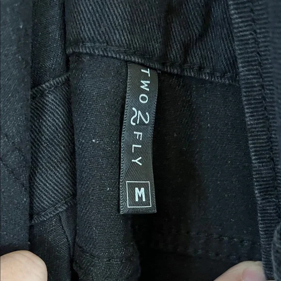 Black Overalls with Brown Graphic Side Panels - Picture 3 of 4